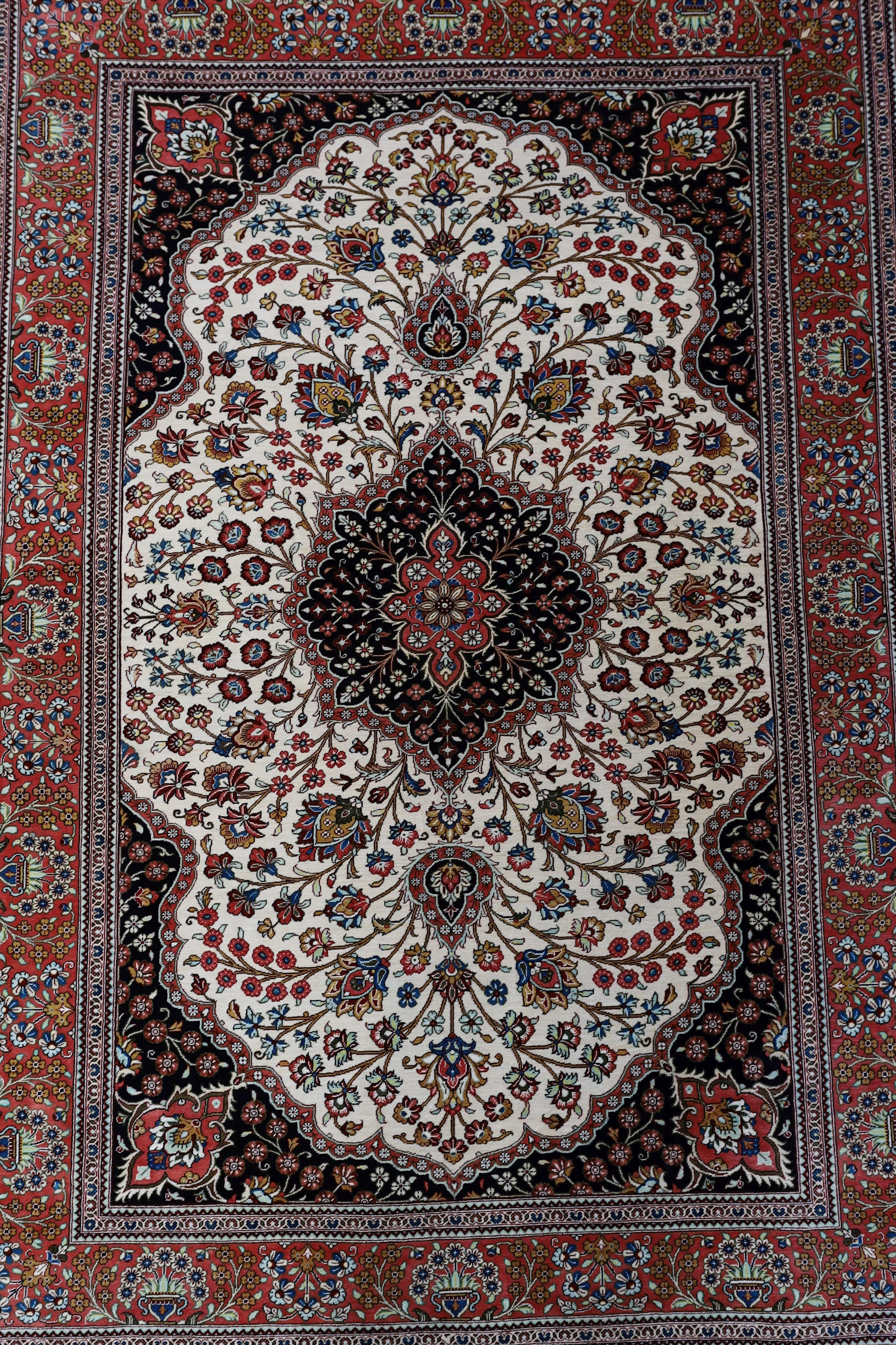 Two North West Persian part silk rugs, larger 150 x 103cm